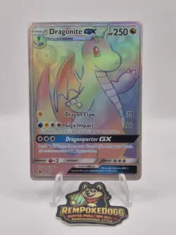 Pokemon TCG Dragonite GX SM156 Sun & Moon Black Star Promo Rainbow Rare Mint/NM - Image 1