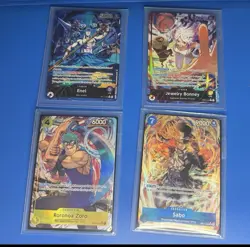 Bandai One Piece Card Game Holo Lot - Enel, Bonney, Zoro, Sabo -20% below market - Image 1