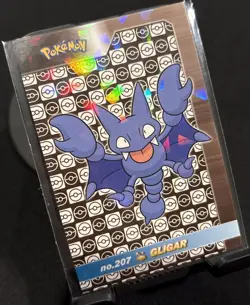 Rare Pokemon Shiny Full Art #207 Gligar Low Pop Cracked Ice Holo Card ⭐ - Image 1