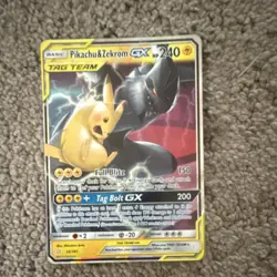 Pokemon Pikachu & Zekrom GX TAG TEAM Ultra Rare Sun & Moon 33/181 240 HP Card - Image 1