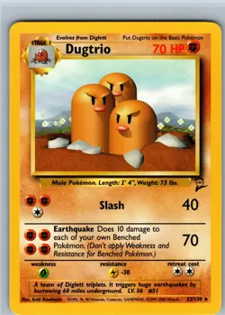 Pokemon Card Dugtrio 23/130 Base Set 2 Unlimited Rare Card WOTC Vintage - Image 1