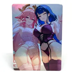Genshin Impact Yae Miko, Raiden Shogun Goddess Anime Waifu ACG Foil Card - Image 1