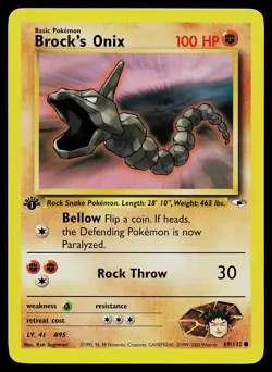 Pokemon Card - Brock's Onix 1st Edition Gym Heroes 69/132 Common - Image 1