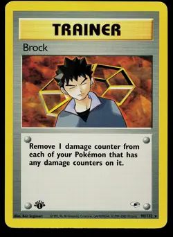 Pokemon Card - Brock 1st Edition Gym Heroes 98/132 Rare - Image 1