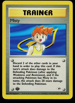 Pokemon Card - Misty 1st Edition Gym Heroes 102/132 Rare - Image 1