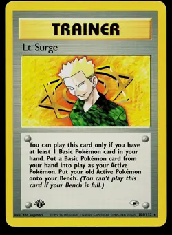 Pokemon Card - Lt. Surge 1st Edition Gym Heroes 101/132 Rare - Image 1