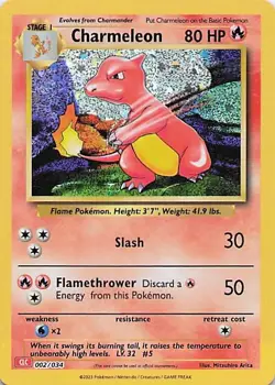 Charmeleon Holofoil Classic Collection Trading Card Game Classic 002/034 NM - Image 1