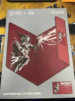 MTG Heavy Play x Phil Stone ETB Art Masters Playmat - Lightning Bolt 2024 New! - Image 1