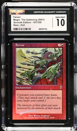 FERVOR 7th Edition Foil Rare CGC 10 MTG [Nostalgium] - Image 1