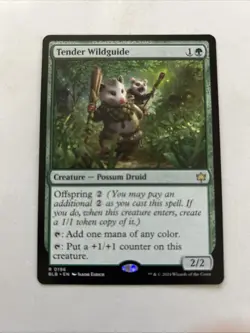 MTG Tender Wildguide Bloomburrow Rare Creature Possum Druid NM - Image 1