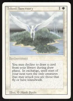 Island Sanctuary Rare Revised Edition Magic: The Gathering Moderately Played - Image 1