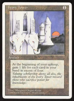 Ivory Tower Rare Fourth Edition Magic: The Gathering Moderately Played - Image 1