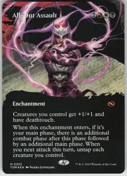 MTG All Out Assault Borderless Foil NM Tarkir: Dragonstorm Magic 352 - Image 1