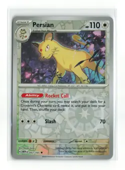 PERSIAN 053/165 151 REVERSE HOLO POKEMON TCG NM-LP - Image 1