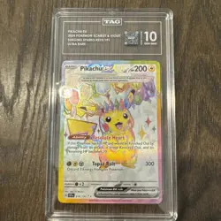 Pokemon Pikachu EX 219/191 Sv08: Surging Sparks Ultra Rare Holo TAG 10 TCG - Image 1