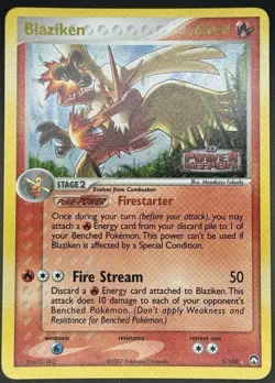 Pokemon TCG Blaziken EX Power Keepers Stamped Reverse Holo 5/108 LP+ - Image 1