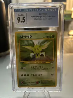 2001 Pokemon TCG - Darkness, and to Light Japanese Scyther #123 CGC 9.5 Gem MINT - Image 1