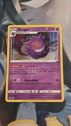 Pokemon TCG Gengar 085/202 Swsh01: Sword & Shield Base Set Holo Rare NM - Image 1