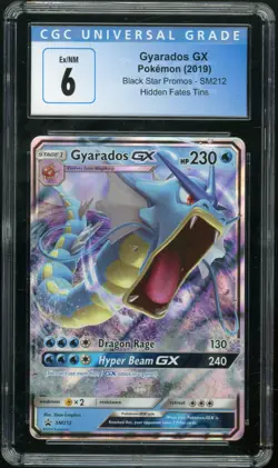 GYARADOS GX (2019) Pokemon Hidden Fates Black Star Promos Full Art SM212 CGC 6 - Image 1