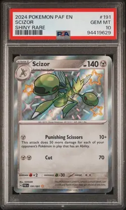 Pokemon TCG Scizor SV: Paldean Fates Shiny Rare Holo 191/091 PSA 10 - Image 1