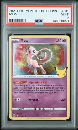 Mew Pokemon Celebrations 011 NM PSA 9 - Image 1