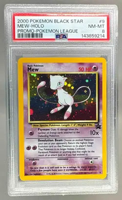 2000 Pokemon Black Star 9 Mew Holo Promo PSA 8 143859214 - Image 1
