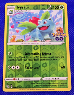 Ivysaur Reverse Holofoil Uncommon Pokemon GO 002/078 LP -- L57 - Image 1
