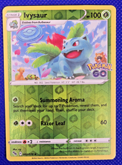 Ivysaur Reverse Holofoil Uncommon Pokemon GO 002/078 LP -- L57 - Image 2