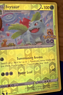 Ivysaur Reverse Holofoil Uncommon Pokemon GO 002/078 LP -- L57 - Image 3