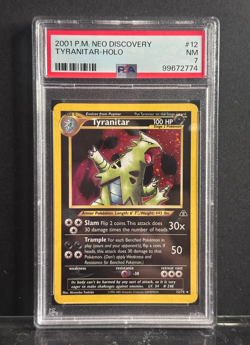 2001 Pokemon Neo Discovery #12 Tyranitar Holo PSA 7 - Image 1