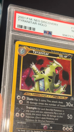 2001 Pokemon Neo Discovery #12 Tyranitar Holo PSA 7 - Image 2