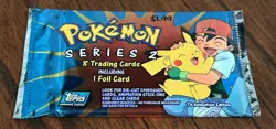 Pokemon Topps Series 2 TV Animation Edition Sealed Pack Blue Foil - Image 1