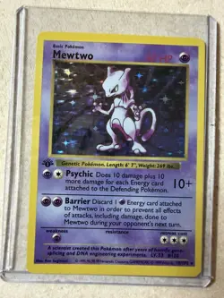 Pokemon Mewtwo 10/102 Holo 1st Edition Base Set - HP - Image 1