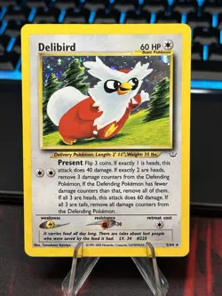 Pokemon TCG Delibird 5/64 Holo HP Neo Revelation - Image 1