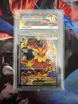 Mega Emboar EX SIR 273/217 Ascended Hero’s Pokemon Ace 10 PERFECT SUBGRADES! - Image 1