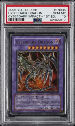 2006 YU-GI-OH! CDIP-CYBERDARK IMPACT 1ST ED #EN035 CYBERDARK DRAGON PSA 10 - Image 1