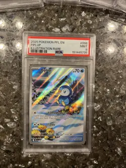 2025 Piplup 098/094 Pokemon Illustration Rare Phantasmal Flames PSA 9 - Image 1