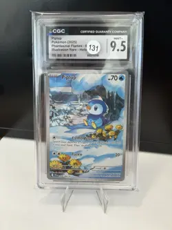 2025 Pokemon Phantasmal Flames Piplup #098/094 Illustration Rare CGC 9.5 PT - Image 1