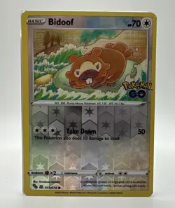 Bidoof 059/078 Peelable Ditto Reverse Holo Pokemon GO Stamp Pokemon TCG Card - Image 1