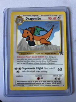 Dragonite Black Star Promo WOTC Pokemon Card Stamped - Image 1
