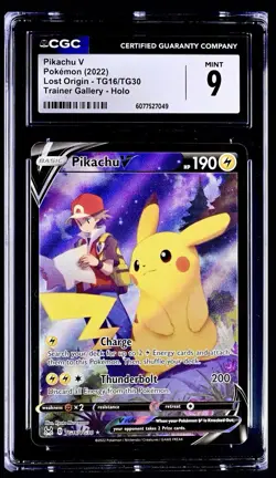 Pokemon 2022 Pikachu V Lost Origin TG16/TG30 CGC 9 Mint ✨✨ - Image 1