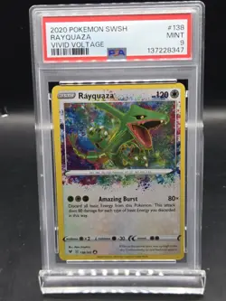 PSA 9 Pokemon TCG Rayquaza Amazing Rare Vivid Voltage 138/185 - Image 1