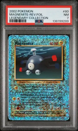 2002 Pokemon Legendary Collection Reverse Holo Magnemite #80 PSA 7 - Image 1