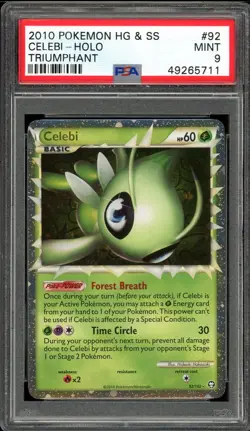 Pokemon Celebi Prime Triumphant Holo Rare #92/102 PSA 9 - Image 1