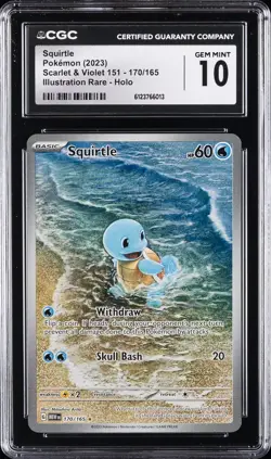 2023 POKEMON EN SCARLET & VIOLET 151 IR #170 SQUIRTLE CGC 10 GEM MINT - Image 1