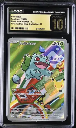 2026 Pokemon Bulbasaur First Partner Illustration Collection CGC Pristine 10 037 - Image 1