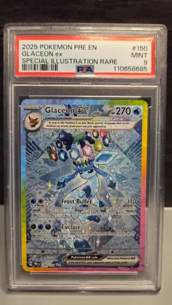 Pokemon 2025 Glaceon EX #150/131 Special Illustration Rare PSA MINT 9 - Image 1