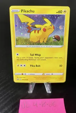 Pokemon Pikachu SWSH039 Sword Shield Black Star Promo Cosmos Holo NM MINT + - Image 1