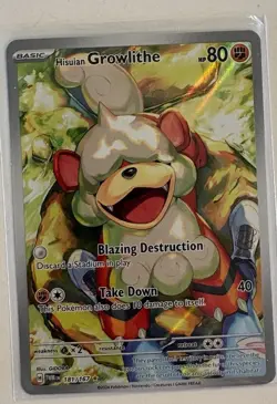 Pokemon Hisuian Growlithe Illustration Rare Holo SV06 #181/167 Twilight Masquera - Image 1