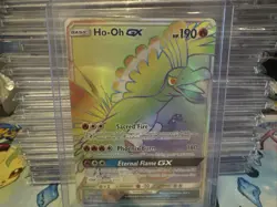 Pokemon Ho-Oh GX SM80 Rainbow Rare Full Art Black Star Promo NM Condition - Image 1